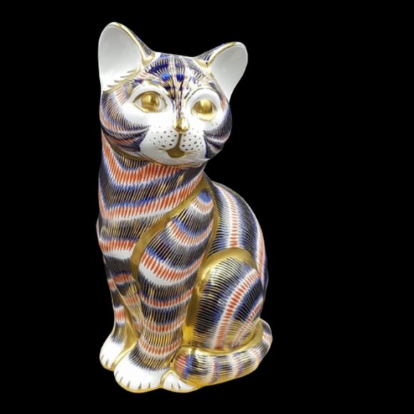 Vintage Royal Crown Derby Tom Tabby Imari Paperweight - Picture 1 of 6